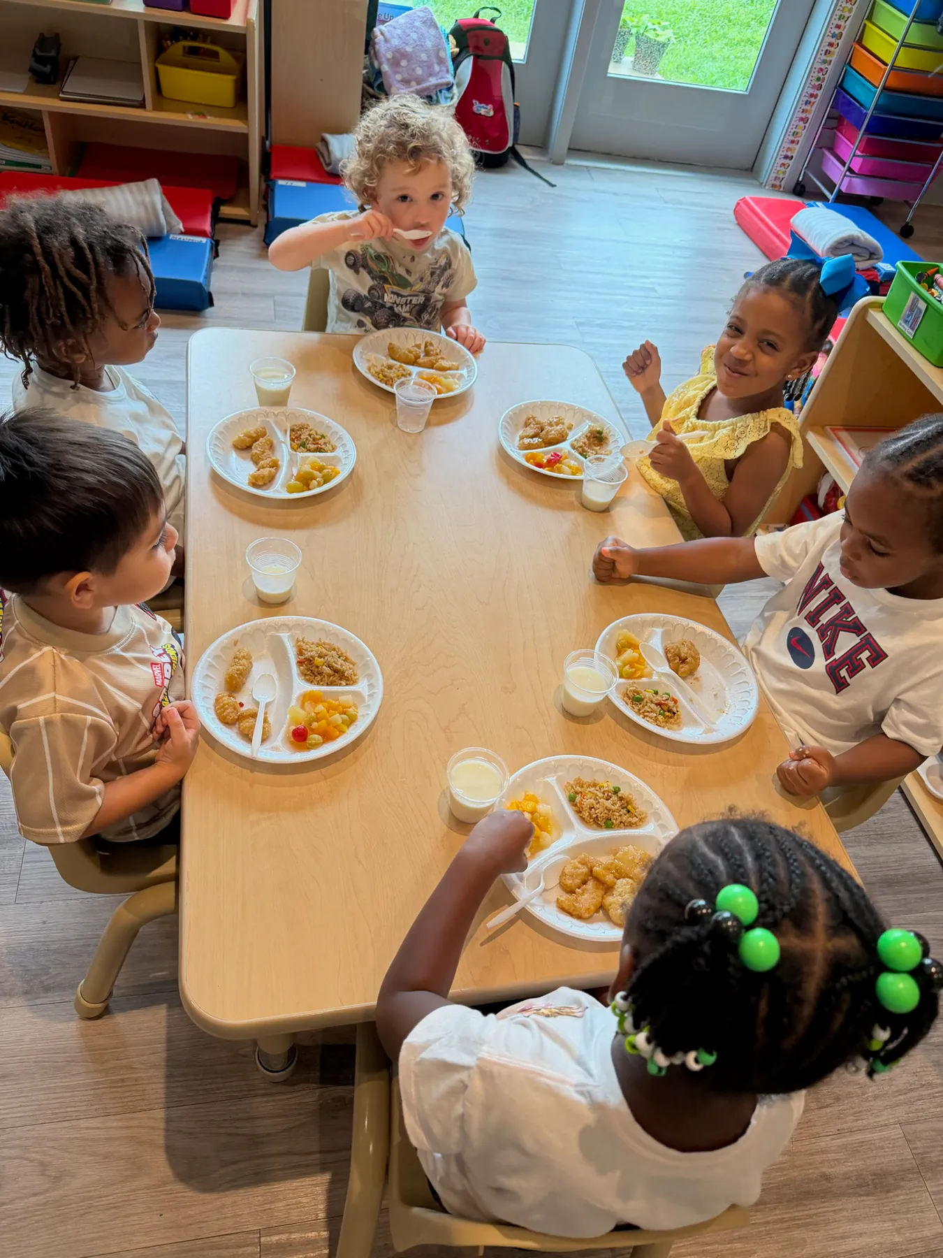 Children enjoying nutritious meals